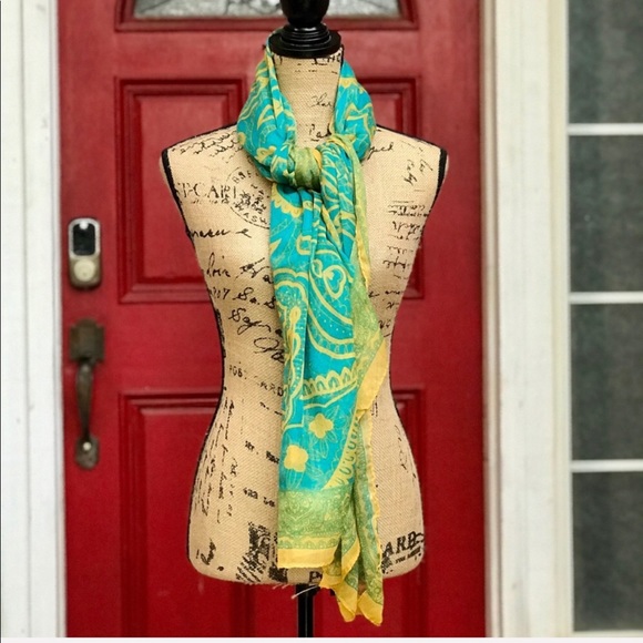 Teal Light Weight Scarf, coverup or sarong - Picture 3 of 4